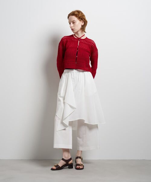 LANVIN en Bleu(ランバンオンブルー)の「アシンメトリーレイヤードパンツ(その他パンツ・レディース・ボルドー/ブラック・38/36)」の11枚目の写真