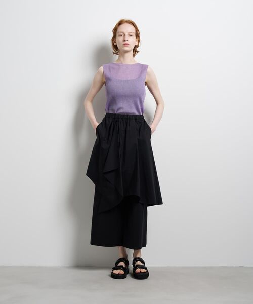 LANVIN en Bleu(ランバンオンブルー)の「アシンメトリーレイヤードパンツ(その他パンツ・レディース・ボルドー/ブラック・38/36)」の19枚目の写真