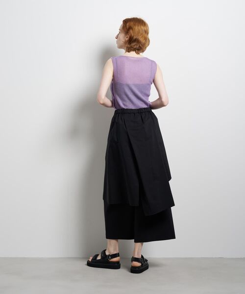 LANVIN en Bleu(ランバンオンブルー)の「アシンメトリーレイヤードパンツ(その他パンツ・レディース・ボルドー/ブラック・38/36)」の21枚目の写真