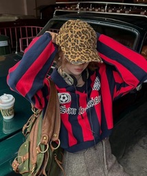 サッカージャージ風ストライプTシャツ