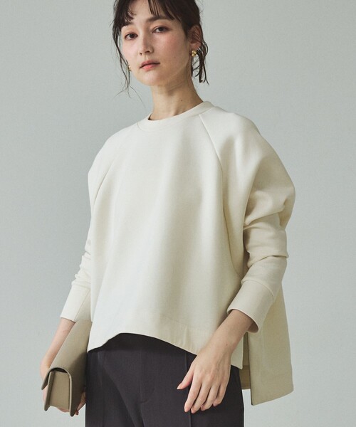 qualite（カリテ）の「【楽なのに上品】ダンボールボックスプルオーバー/スウェット/トレーナー/春服（スウェット・レディース・ライトグレー/チャコールグレー/アイボリー・フリー）」の2枚目の写真