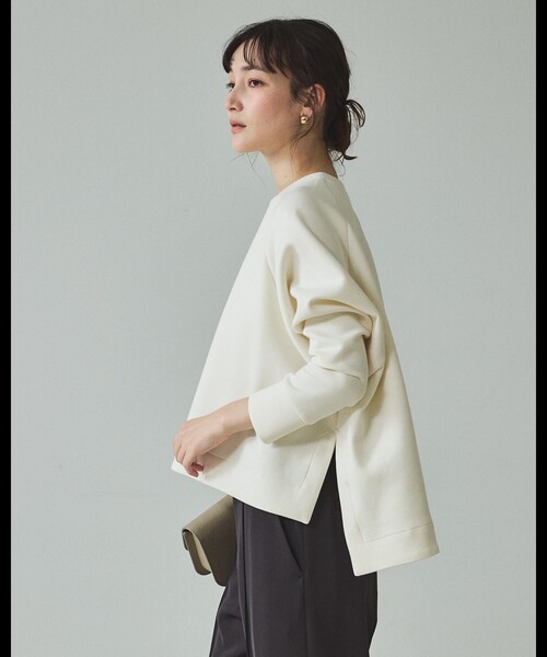 qualite（カリテ）の「【楽なのに上品】ダンボールボックスプルオーバー/スウェット/トレーナー/春服（スウェット・レディース・ライトグレー/チャコールグレー/アイボリー・フリー）」の16枚目の写真