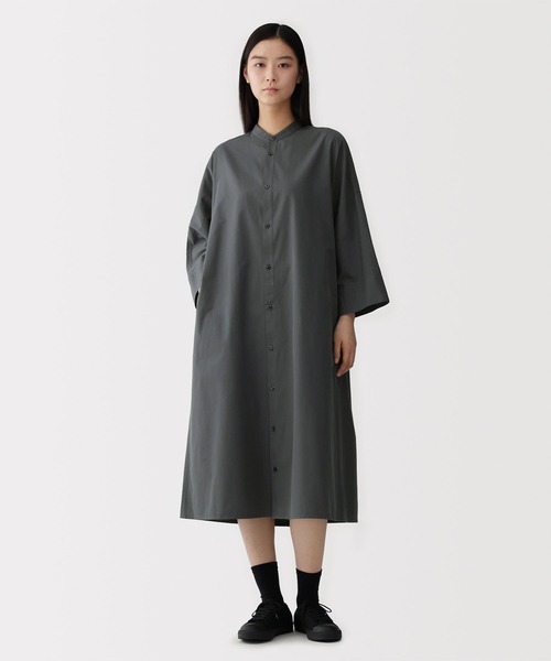 MUJI Labo(ムジラボ)の「〔MUJI Labo〕婦人 ポプリンシャツワンピース(シャツワンピース・レディース・ダークグレー/ネイビー系/サックスブルー・XL/L/M/S)」の4枚目の写真