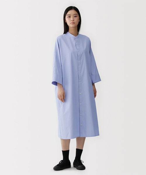 MUJI Labo(ムジラボ)の「〔MUJI Labo〕婦人 ポプリンシャツワンピース(シャツワンピース・レディース・ダークグレー/ネイビー系/サックスブルー・XL/L/M/S)」の7枚目の写真