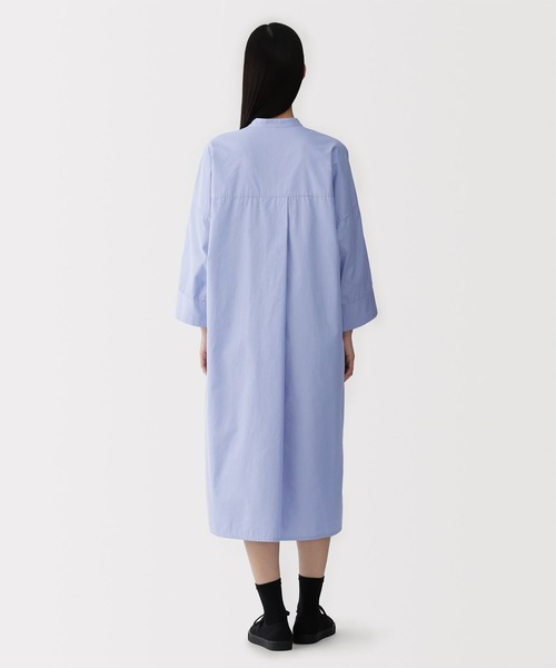 MUJI Labo(ムジラボ)の「〔MUJI Labo〕婦人 ポプリンシャツワンピース(シャツワンピース・レディース・ダークグレー/ネイビー系/サックスブルー・XL/L/M/S)」の9枚目の写真