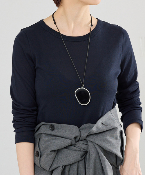 IENA（イエナ）の「コットンシアープルオーバー（Tシャツ/カットソー・レディース・ブルー/ホワイト/ネイビー・FREE）」の2枚目の写真