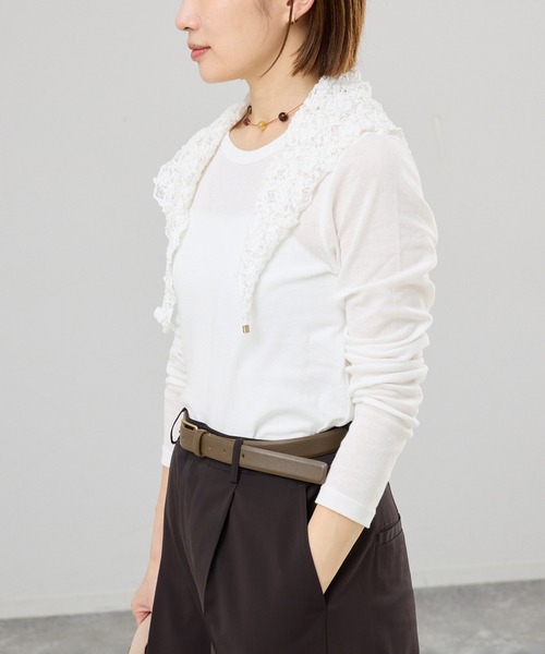 IENA（イエナ）の「コットンシアープルオーバー（Tシャツ/カットソー・レディース・ブルー/ホワイト/ネイビー・FREE）」の5枚目の写真