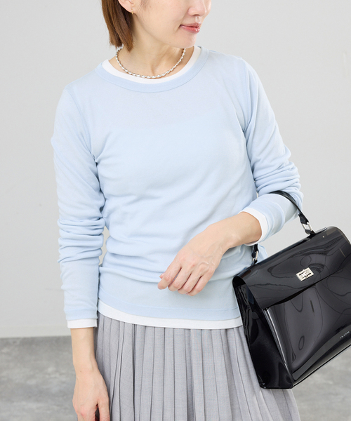 IENA（イエナ）の「コットンシアープルオーバー（Tシャツ/カットソー・レディース・ブルー/ホワイト/ネイビー・FREE）」の12枚目の写真