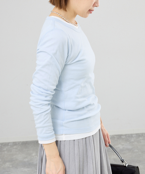 IENA（イエナ）の「コットンシアープルオーバー（Tシャツ/カットソー・レディース・ブルー/ホワイト/ネイビー・FREE）」の13枚目の写真