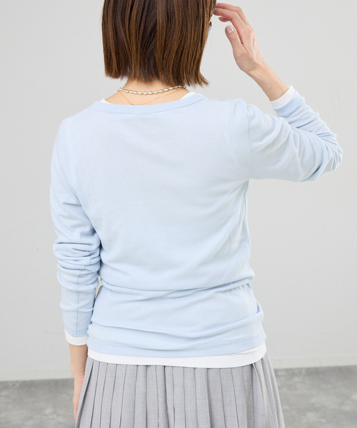 IENA（イエナ）の「コットンシアープルオーバー（Tシャツ/カットソー・レディース・ブルー/ホワイト/ネイビー・FREE）」の14枚目の写真