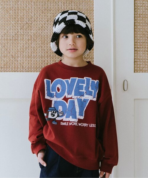 and D. petit main（アンドディープティマイン）の「クラック加工スウェットプルオーバー（スウェット・キッズ・レッド系その他/トップグレー/ブラック・120cm/110cm/100cm/130cm/140cm/90cm）」の3枚目の写真