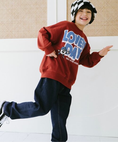 and D. petit main（アンドディープティマイン）の「クラック加工スウェットプルオーバー（スウェット・キッズ・レッド系その他/トップグレー/ブラック・120cm/110cm/100cm/130cm/140cm/90cm）」の5枚目の写真