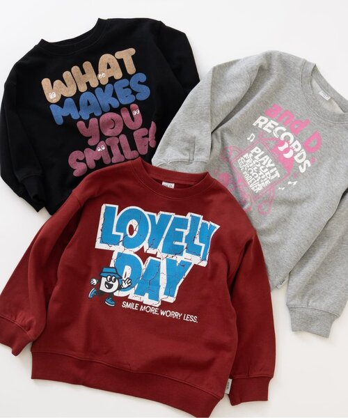 and D. petit main（アンドディープティマイン）の「クラック加工スウェットプルオーバー（スウェット・キッズ・レッド系その他/トップグレー/ブラック・120cm/110cm/100cm/130cm/140cm/90cm）」の11枚目の写真