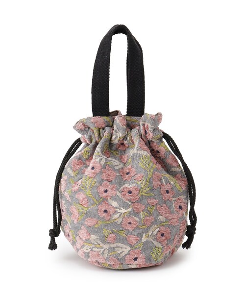 SHOO・LA・RUE（シューラルー）の「【インド製】ジャカード巾着バッグ（トートバッグ・レディース・ピンク系8/ベージュ系3/イエロー系3/ブラック系3・00）」の14枚目の写真