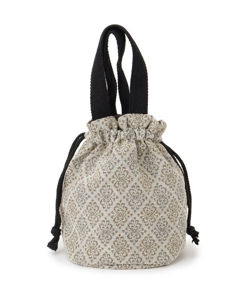 SHOO・LA・RUE（シューラルー）の「【インド製】ジャカード巾着バッグ（トートバッグ・レディース・ピンク系8/ベージュ系3/イエロー系3/ブラック系3・00）」の17枚目の写真