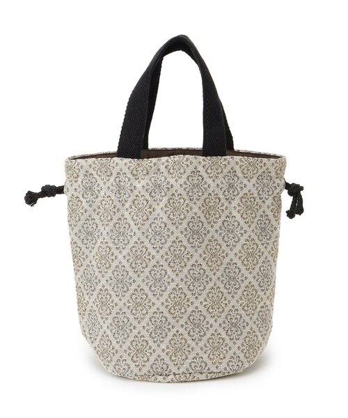 SHOO・LA・RUE（シューラルー）の「【インド製】ジャカード巾着バッグ（トートバッグ・レディース・ピンク系8/ベージュ系3/イエロー系3/ブラック系3・00）」の18枚目の写真