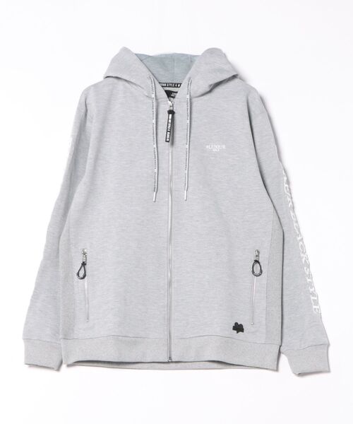 LUXE/R GOLF（ラグジュ ゴルフ）の「(RM)【LUXE/R GOLF】ストレッチ ポンチ コード刺繍 長袖  ジップパーカー（パーカー・メンズ・ブラック/杢グレー/ホワイト・X-LARGE/LARGE/MEDIUM）」の3枚目の写真