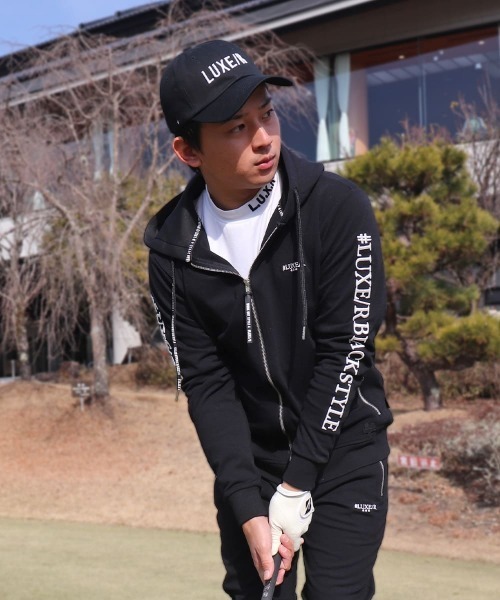LUXE/R GOLF（ラグジュ ゴルフ）の「(RM)【LUXE/R GOLF】ストレッチ ポンチ コード刺繍 長袖  ジップパーカー（パーカー・メンズ・ブラック/杢グレー/ホワイト・X-LARGE/LARGE/MEDIUM）」の4枚目の写真