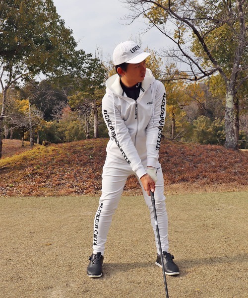 LUXE/R GOLF（ラグジュ ゴルフ）の「(RM)【LUXE/R GOLF】ストレッチ ポンチ コード刺繍 長袖  ジップパーカー（パーカー・メンズ・ブラック/杢グレー/ホワイト・X-LARGE/LARGE/MEDIUM）」の9枚目の写真