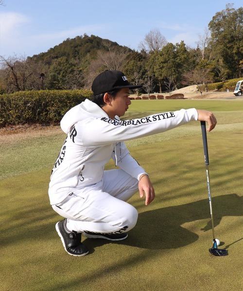 LUXE/R GOLF（ラグジュ ゴルフ）の「(RM)【LUXE/R GOLF】ストレッチ ポンチ コード刺繍 長袖  ジップパーカー（パーカー・メンズ・ブラック/杢グレー/ホワイト・X-LARGE/LARGE/MEDIUM）」の13枚目の写真