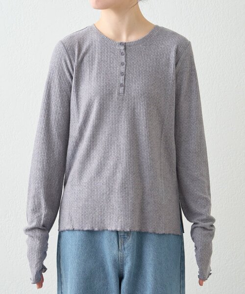 WILLOW(ウィロー)の「【willow】レースブラキャミ付きハニカムトップス(Tシャツ/カットソー・レディース・グレー/イエロー・ONE SIZE)」の19枚目の写真
