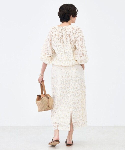 NOLLEY’S（ノーリーズ）の「《セットアップ対応》【KIRYU】ウォッシャブルラメジャガードブルゾン（ブルゾン・レディース・アイボリー・38）」の5枚目の写真