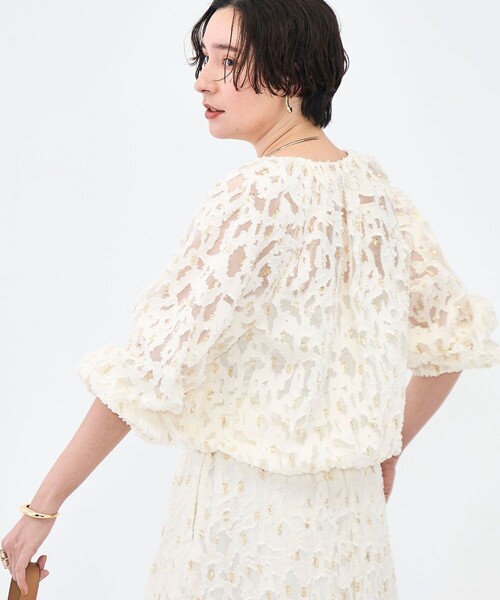 NOLLEY’S（ノーリーズ）の「《セットアップ対応》【KIRYU】ウォッシャブルラメジャガードブルゾン（ブルゾン・レディース・アイボリー・38）」の9枚目の写真