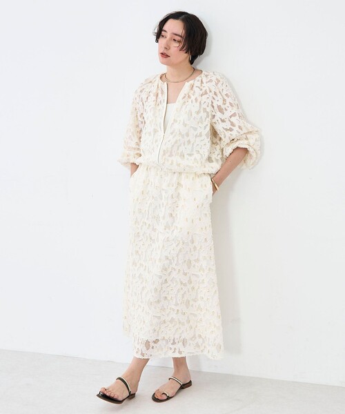 NOLLEY’S（ノーリーズ）の「《セットアップ対応》【KIRYU】ウォッシャブルラメジャガードブルゾン（ブルゾン・レディース・アイボリー・38）」の12枚目の写真