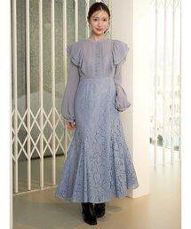 MERCURYDUO | レース切替マーメイドワンピース(ドレス)