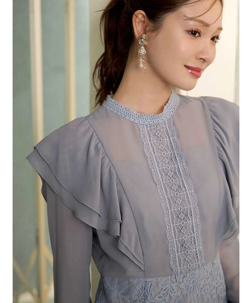 MERCURYDUO（マーキュリーデュオ）の「レース切替マーメイドワンピース（ドレス・レディース・ブルー/ブラック・SMALL/MEDIUM）」の5枚目の写真