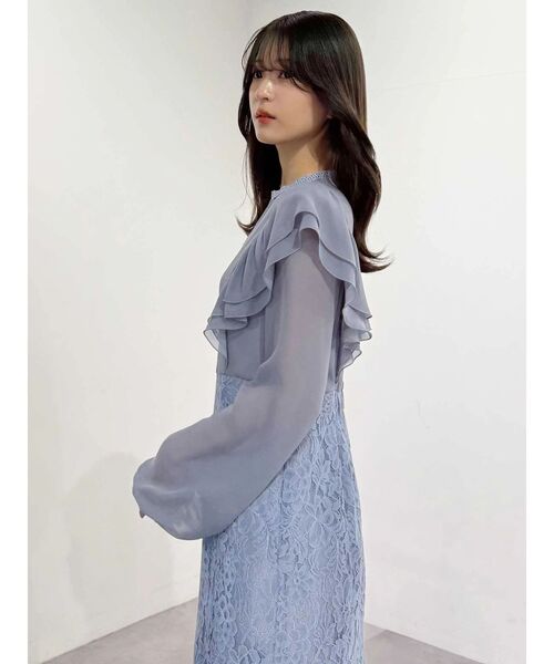 MERCURYDUO（マーキュリーデュオ）の「レース切替マーメイドワンピース（ドレス・レディース・ブルー/ブラック・SMALL/MEDIUM）」の7枚目の写真