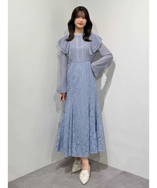 MERCURYDUO（マーキュリーデュオ）の「レース切替マーメイドワンピース（ドレス・レディース・ブルー/ブラック・SMALL/MEDIUM）」の8枚目の写真
