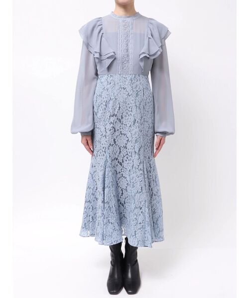 MERCURYDUO（マーキュリーデュオ）の「レース切替マーメイドワンピース（ドレス・レディース・ブルー/ブラック・SMALL/MEDIUM）」の11枚目の写真