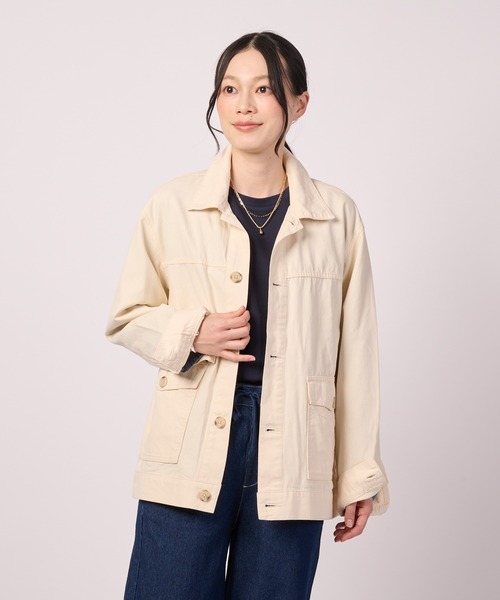 Arnold Palmer(アーノルドパーマー)の「【LOFTAIRDENIM&DUCK】シェア オーバーシャツ(デニムジャケット・レディース・ダークグレー/インディゴブルー/アイボリー・XS/S/M/L/LL)」の2枚目の写真