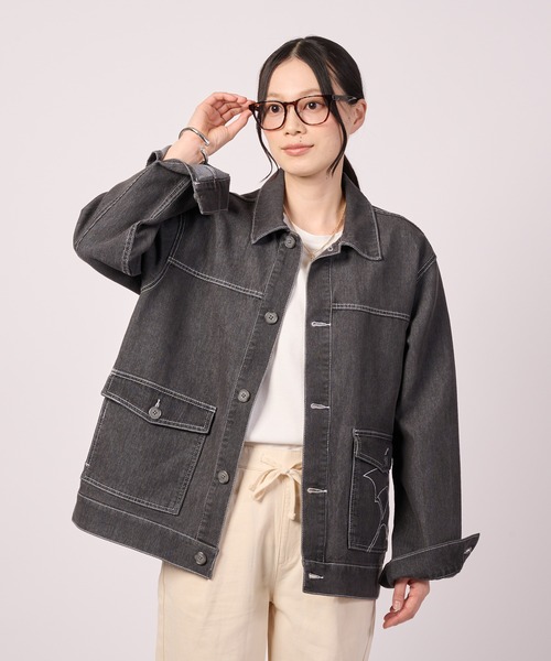 Arnold Palmer(アーノルドパーマー)の「【LOFTAIRDENIM&DUCK】シェア オーバーシャツ(デニムジャケット・レディース・ダークグレー/インディゴブルー/アイボリー・XS/S/M/L/LL)」の14枚目の写真