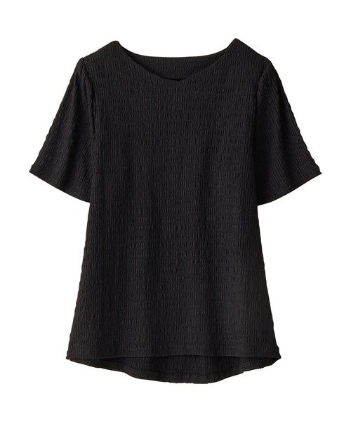 alotta(アロッタ)の「大人カジュアル!ぽこぽこジャガードフレア袖シンプルTシャツ(Tシャツ/カットソー・レディース・ブラック/ネイビー/ピンク/ホワイト・M/L/LL)」の20枚目の写真