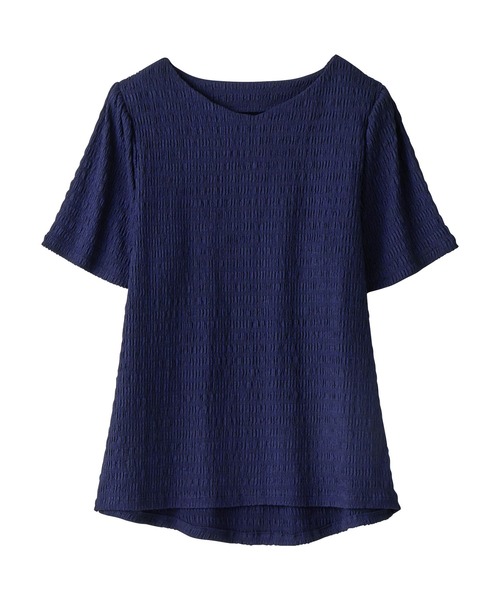 alotta(アロッタ)の「大人カジュアル!ぽこぽこジャガードフレア袖シンプルTシャツ(Tシャツ/カットソー・レディース・ブラック/ネイビー/ピンク/ホワイト・M/L/LL)」の22枚目の写真