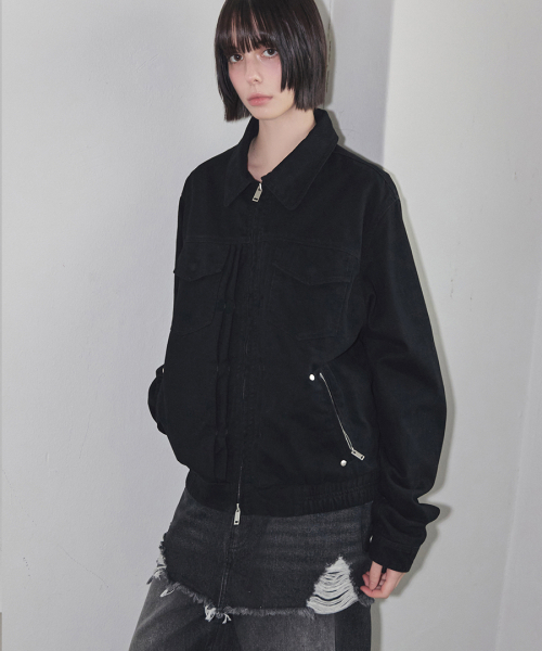 RENSE(レンセ)の「Studded Trucker Jacket Black(デニムジャケット・レディース・その他・OS)」の1枚目の写真