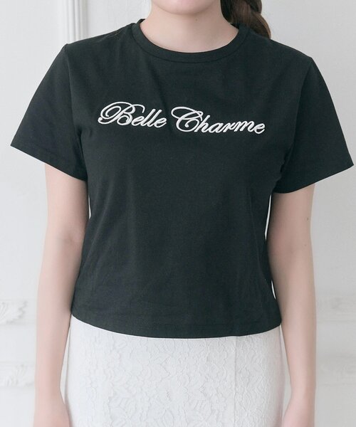 OLIVE des OLIVE（オリーブデオリーブ）の「【Belle Charme】Belle Charme Embroidery tee（Tシャツ/カットソー・レディース・ブラック/オフホワイト/ピンク・FREE）」の17枚目の写真