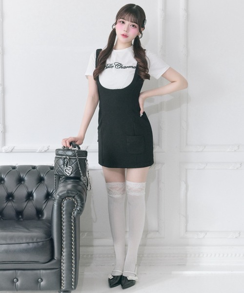 OLIVE des OLIVE（オリーブデオリーブ）の「【Belle Charme】Belle Charme Embroidery tee（Tシャツ/カットソー・レディース・ブラック/オフホワイト/ピンク・FREE）」の6枚目の写真