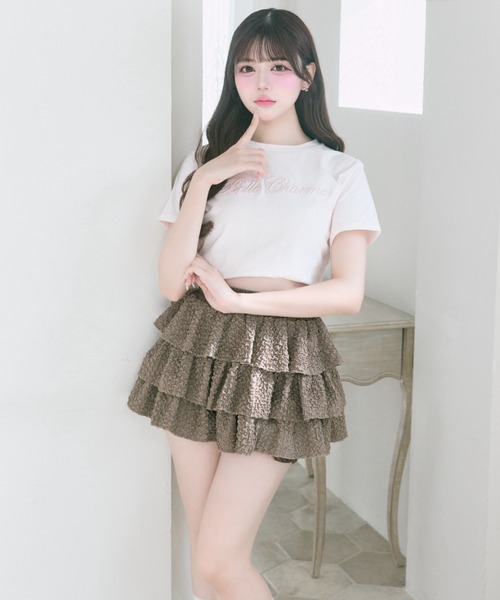 OLIVE des OLIVE（オリーブデオリーブ）の「【Belle Charme】Belle Charme Embroidery tee（Tシャツ/カットソー・レディース・ブラック/オフホワイト/ピンク・FREE）」の8枚目の写真