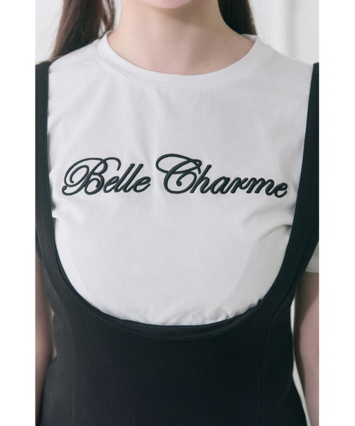 OLIVE des OLIVE（オリーブデオリーブ）の「【Belle Charme】Belle Charme Embroidery tee（Tシャツ/カットソー・レディース・ブラック/オフホワイト/ピンク・FREE）」の13枚目の写真