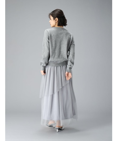 fifth（フィフス）の「コード刺繍二ットカーデ（カーディガン/ボレロ・レディース・グレー/ネイビー・M）」の5枚目の写真