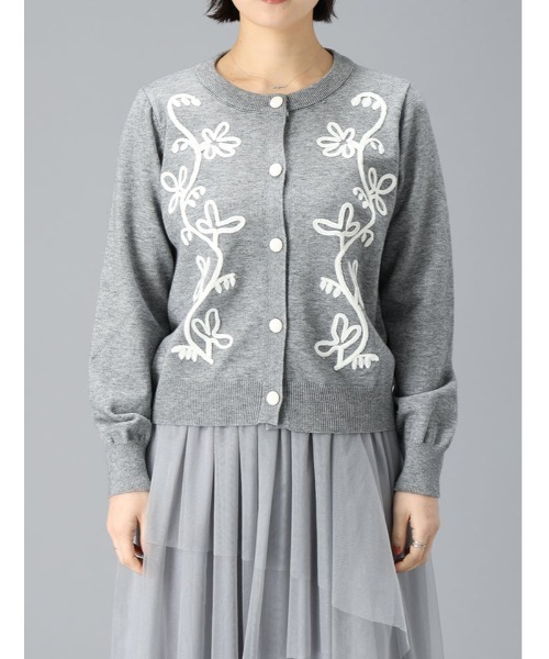 fifth（フィフス）の「コード刺繍二ットカーデ（カーディガン/ボレロ・レディース・グレー/ネイビー・M）」の6枚目の写真