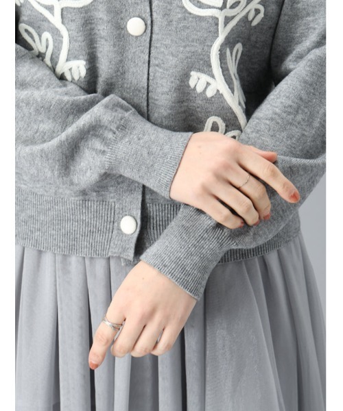 fifth（フィフス）の「コード刺繍二ットカーデ（カーディガン/ボレロ・レディース・グレー/ネイビー・M）」の11枚目の写真