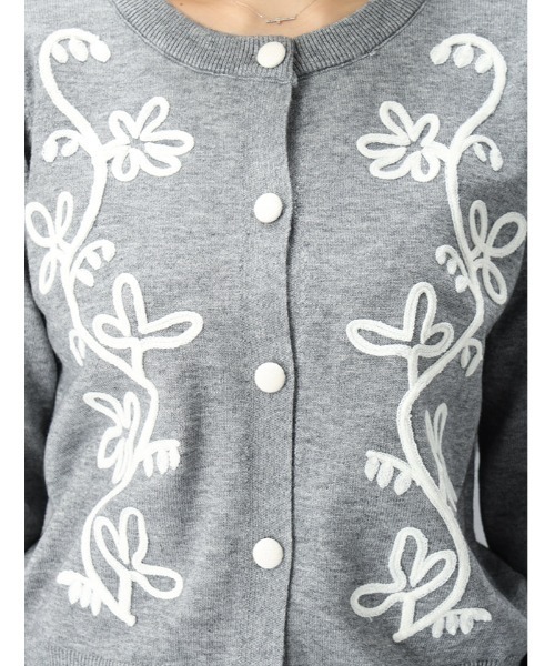 fifth（フィフス）の「コード刺繍二ットカーデ（カーディガン/ボレロ・レディース・グレー/ネイビー・M）」の13枚目の写真