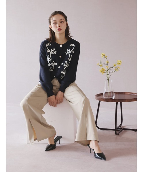 fifth（フィフス）の「コード刺繍二ットカーデ（カーディガン/ボレロ・レディース・グレー/ネイビー・M）」の18枚目の写真