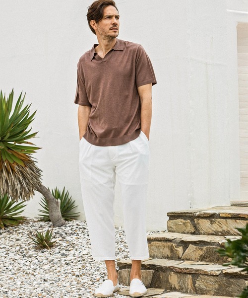 AKM Contemporary(エイケイエムコンテンポラリー)の「【WEB・直営店限定】AKM Contemporary(エイケイエムコンテンポラリー)シアサッカー クロップドワイドパンツ(その他パンツ・メンズ・ベージュ/サックスブルー/ブラック/ホワイト・XL/L/M/S)」の10枚目の写真