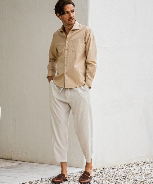 AKM Contemporary(エイケイエムコンテンポラリー)の「【WEB・直営店限定】AKM Contemporary(エイケイエムコンテンポラリー)シアサッカー クロップドワイドパンツ(その他パンツ・メンズ・ベージュ/サックスブルー/ブラック/ホワイト・XL/L/M/S)」の18枚目の写真