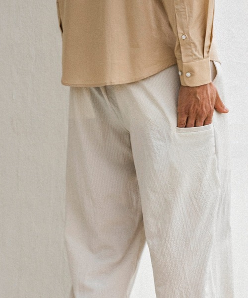 AKM Contemporary(エイケイエムコンテンポラリー)の「【WEB・直営店限定】AKM Contemporary(エイケイエムコンテンポラリー)シアサッカー クロップドワイドパンツ(その他パンツ・メンズ・ベージュ/サックスブルー/ブラック/ホワイト・XL/L/M/S)」の19枚目の写真